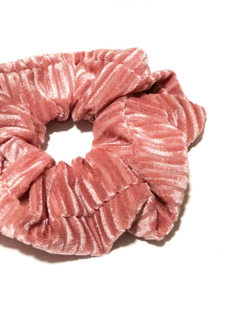 Pink striped scrunchie